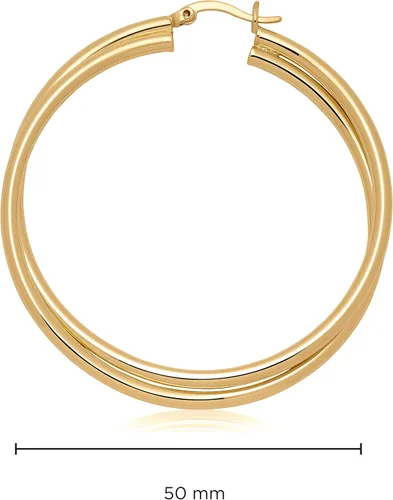 Vista 3 de Milla Crossover Twisted Hoop Earrings for Women – Hypoallergenic Silver or Gold Statement Hoops – Lightweight & Easy to Wear