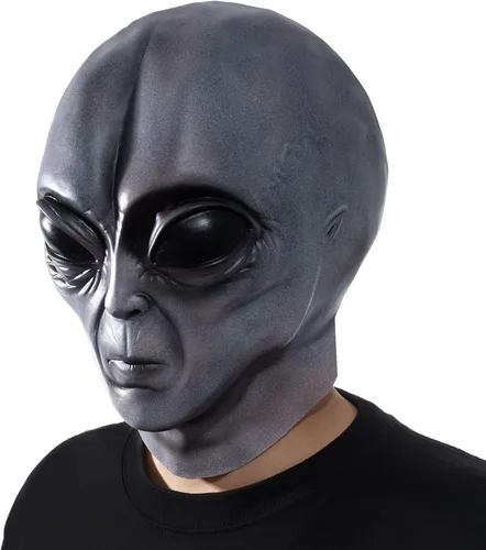 Vista 2 de Vmonke Máscaras faciales realistas de alienígenas para encuentros extraterrestres, máscaras de broma divertidas para Halloween y cosplay