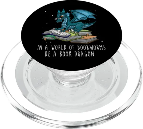 Vista 8 de In A World Full Of Bookworms Be A Book Dragon PopSockets Grip y soporte para teléfonos y tabletas