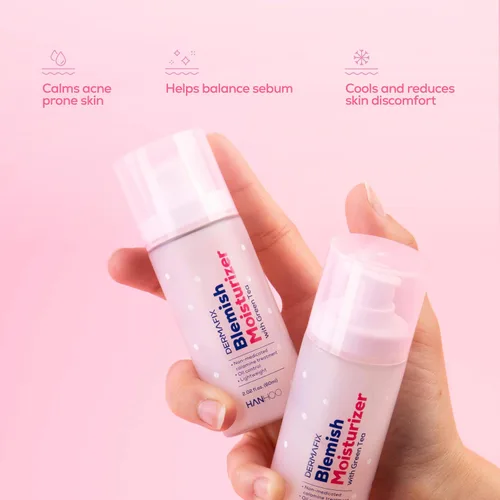 Vista 2 de Hanhoo Dermafix - Hidratante antimanchas, 2.02 onzas líquidas, con calamina, té verde y aloe, hidratante facial diario ligero, para piel grasa