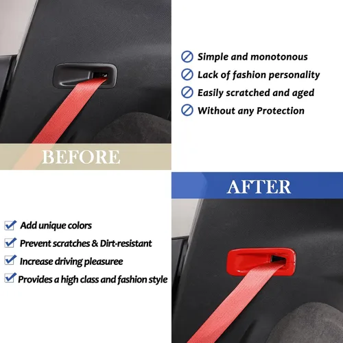 Vista 2 de Daeiclru Funda para cinturón de seguridad de asiento de automóvil compatible con Chevrolet Corvette C8 2020-2023, soportes de cinturón de seguridad