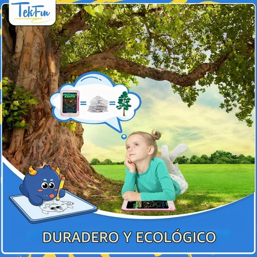 Vista 5 de TEKFUN - Tableta de escritura LCD para niños, juguetes para niñas pequeñas, tabla de dibujo de garabatos, regalos de Pascua para niños, regalo