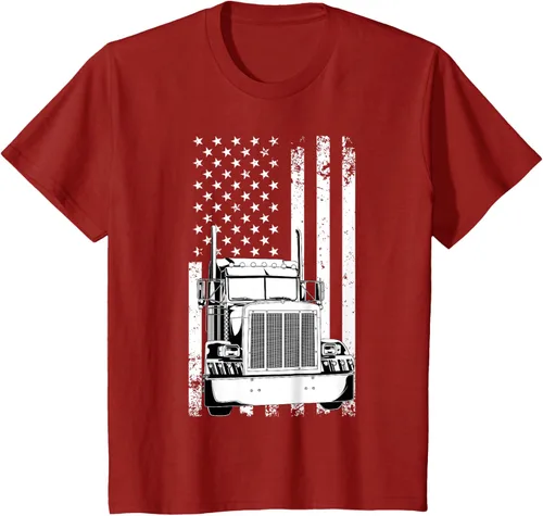 Vista 42 de Camión conductor bandera americana camionero vintage hombres mujeres regalo camiseta