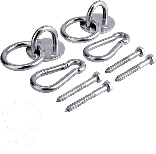 Vista 9 de Kit de hamaca para colgar, capacidad de carga de 1400 libras, juego de mosquetones de acero inoxidable para hamaca de yoga, columpio, relajación
