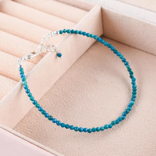 Vista 12 de Yanara Stone Bracelets For Women Beads Dainty Gemstones Jewelry for Women Birthstone, Chakra Energy Healing Crystals, Silver Plated Chain 8 inch