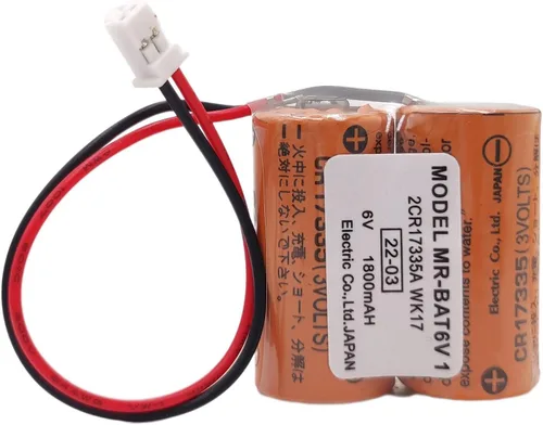 Vista 3 de MR-BAT6V1 2CR17335A WK17 6V 1800mAh PLC Batería con enchufe para Mitsubishi M80 Driver MR-J4 servo System