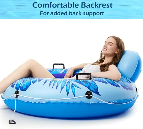 Vista 2 de Jasonwell Flotador inflable de tubo de río, flotador de río resistente, flotadores de piscina para lago, tubos de agua de primera calidad