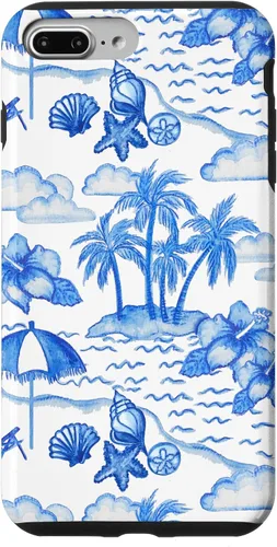 Vista 12 de Funda para iPhone 16 Coastal Nieta Preppy Hawaiian Hibiscus Coconut Girl