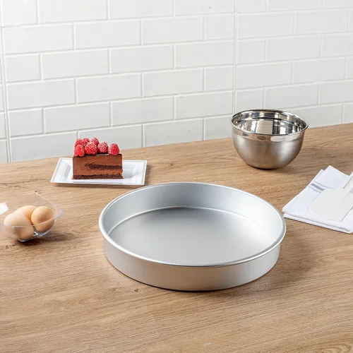 Vista 4 de Restaurantware -Met Lux - Molde para hornear de lado recto de 12 x 2 pulgadas, 1 molde redondo para tartas, listo para horno, congelable, anodizado