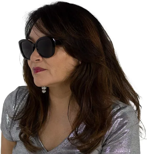 Vista 2 de VITENZI Gafas de sol de lectura completa para mujer, lentes de sol de lectura tintadas con lectores completos integrados, Barletta Negro