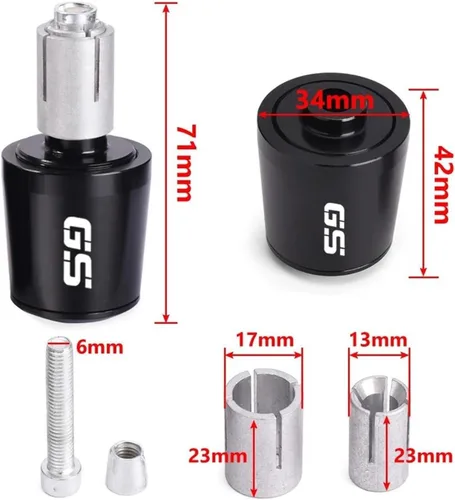 Vista 2 de Motorcycle 7/8" 22mm Motorcycle Handlebar Ends Handle Bar Grips Plugs Caps for BMW R 1200 GS LC R1250GS GSA F800GS Adventure F750GS F850GS Handle