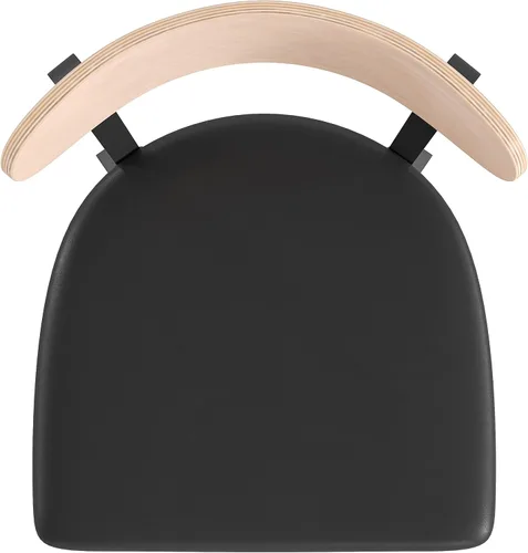 Vista 10 de Flash Furniture Wright - Silla de comedor comercial, respaldo de madera con acabado de abedul natural, asiento de vinilo negro, 500 libras