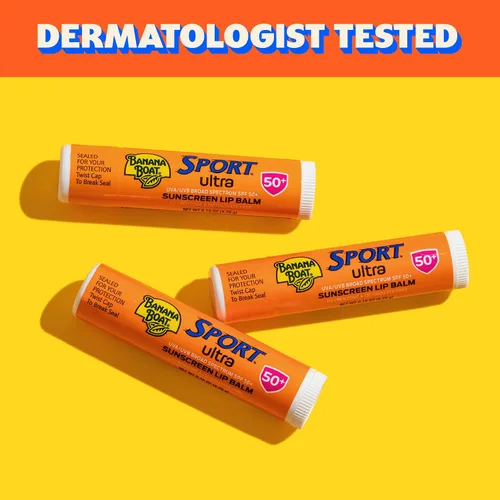 Vista 4 de Banana Boat Sport Lip Protector solar SPF 50, 0.15 oz (paquete de 2) Hidratación de 12 horas con protección solar, vitamina E y aloe, resistente