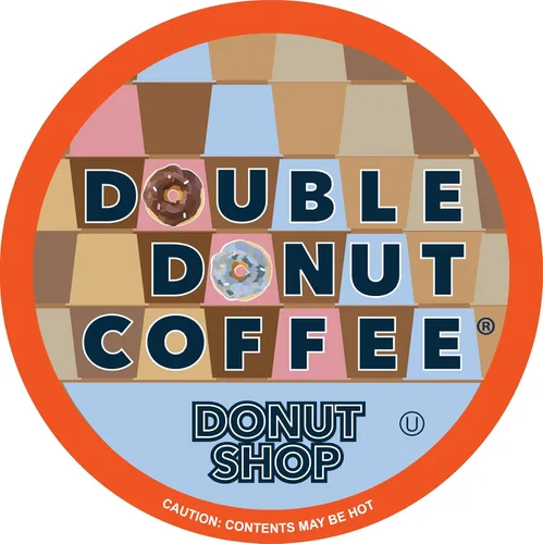 Vista 72 de Double Donut Coffee Cápsulas de Café Half Caff, Cápsulas de Café de Media Cafeína de Porción Individual para Cafeteras Keurig K Cup, Tostado Medio