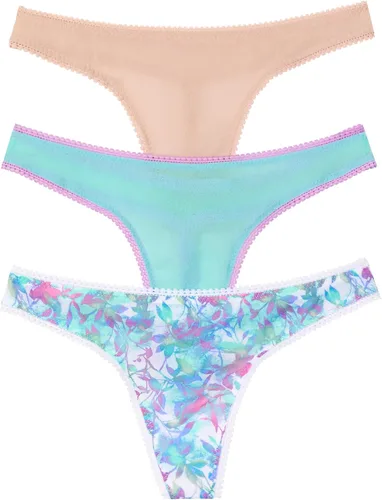 Vista 18 de OnGossamer Tanga G de malla OnGossamer para mujer, paquete de 3 Negro