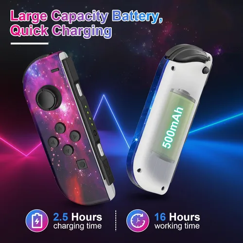 Vista 3 de Moonag Controller for Nintendo Switch, Replacement Wireless Controllers with Dual VibrationWake-upMotion Control Cool Controller