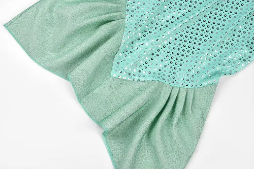 Vista 9 de ReliBeauty Disfraz de sirena con lentejuelas para niñas pequeñas