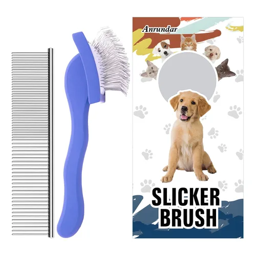 Vista 9 de Cepillo deslizante para perros, kit de aseo dorado para garabatos dorados, cepillos desmenuzadores para Goldendoodles, Labradoodles, Poodles, Azul
