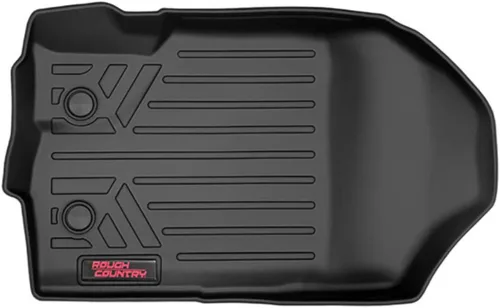 Vista 6 de Rough Country Juego de tapetes para todo clima para Ford F-250/F-350 SuperDuty (2017-2025) CrewCab con asiento tipo banco - Tapete de piso flexible