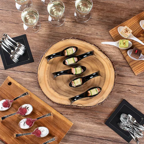 Vista 8 de Restaurantware -Cucharas de lágrima de 5 pulgadas, 100 cucharas de estilete - Cuenca desechable, con sangría, cucharas de degustación de plástico