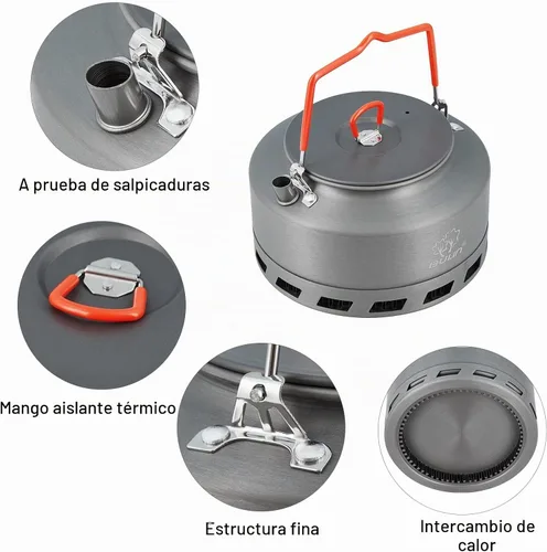 Vista 3 de Bulin Hervidor de camping, 1.6L Intercambio de Calor Campamento Portátil Té