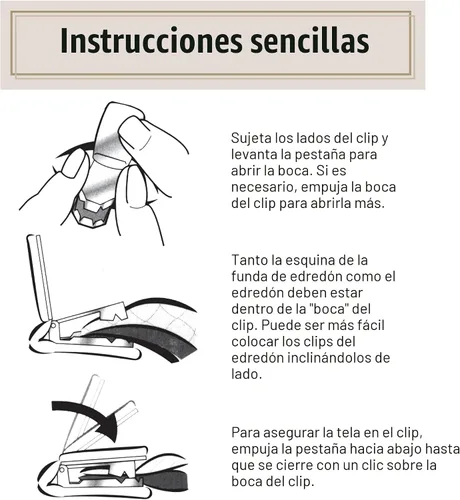 Vista 8 de FRESH IDEAS Pinzas acolchadas para edredón, ayuda a evitar que la manta se arrugue o se mueva, pack de 4