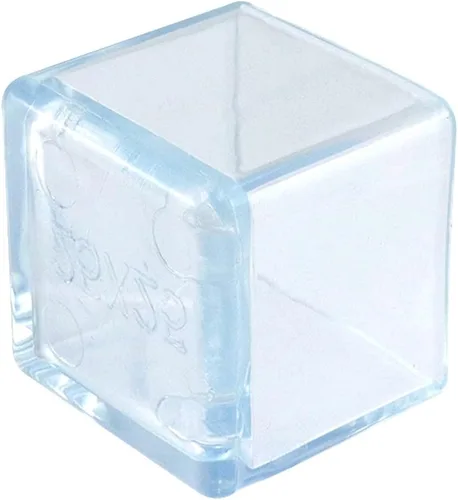 Vista 3 de Geesatis Paquete de 20 protectores de patas de silla para suelos de madera dura, protectores cuadrados de silicona transparente para patas de silla