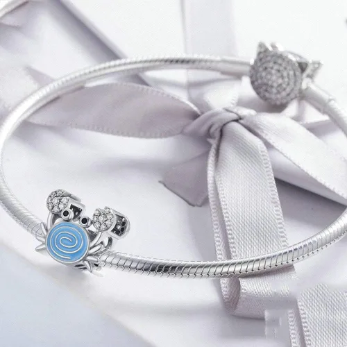 Vista 5 de Junyi Jewelry Abalorio de sirena de plata de ley 925 con diseño de pez de delfín y ballena para pulsera Pandora