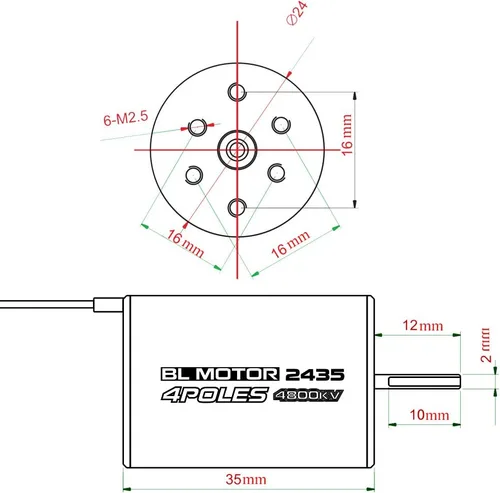 Vista 8 de GoolRC 2435 4800KV 4P Motor sin escobillas ni sensores con 25 A sin escobillas ESC (controlador de velocidad eléctrico) para 1/16 1/18 RC camión