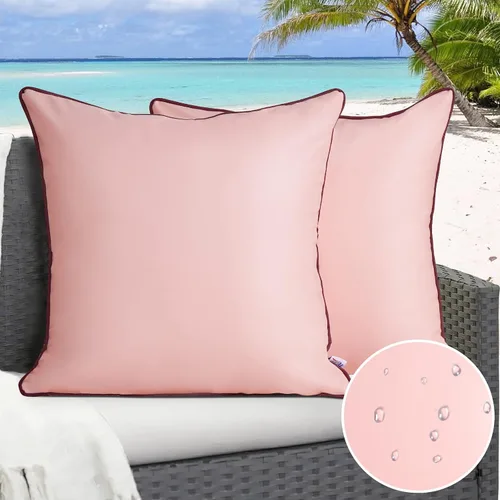 Vista 22 de Paquete de 2 fundas de almohada para exteriores de 12 x 20 pulgadas, resistente al agua, de piel de silicona, resistente a los rayos UV, resistente