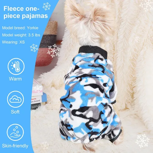 Vista 3 de Suéteres para perros pequeños, suéter cálido para mascotas, suéter para perros pequeños, pijama de forro polar para perro, suéter para cachorros
