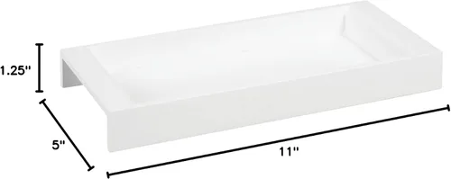 Vista 10 de mDesign Bandeja pequeña de madera, 5 "x 11" x 1.23" de alto, blanco