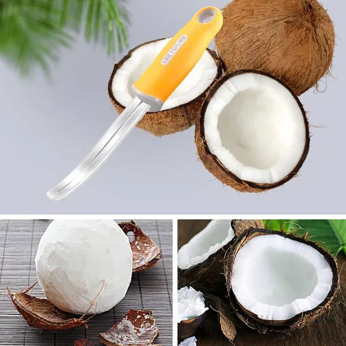 Vista 7 de Cuchillo removedor de carne de coco BAMI-LEE House, herramienta para coco, herramienta de extracción de carne de coco con mango de silicona