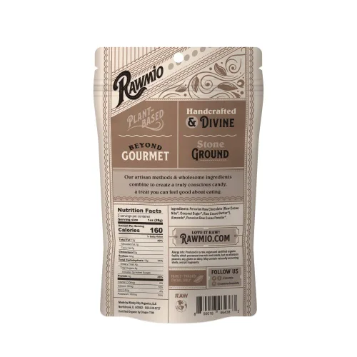 Vista 2 de Rawmio Almendras cubiertas de chocolate - Orgánicas, crudas, veganas, 70% chocolate negro, 2 paquetes, 2 onzas.