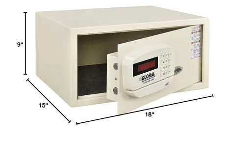 Vista 9 de Global Industrial Cerradura electrónica personal segura de hotel con ranura para tarjeta y teclado, capacidad de 1.2 pies cúbicos, con llave