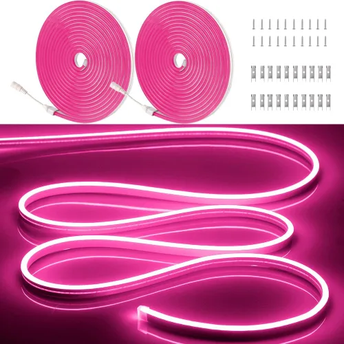 Vista 18 de Tiras de Luces LED de Neón Blancas de 12V - 16.4 Pies Flexibles Impermeables Cortables, Luces de Cuerda de Neón de Silicona Flexible para Cocina
