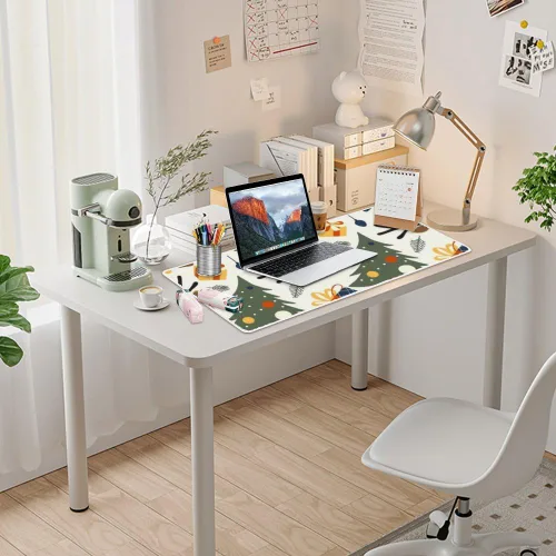 Vista 7 de Lovely Christmas Tree Mouse Pad Large Gaming Desk Mat with Non- Slip Rubber Base Smooth Face Table Protector Mat Desk Cover Work Office Decor for