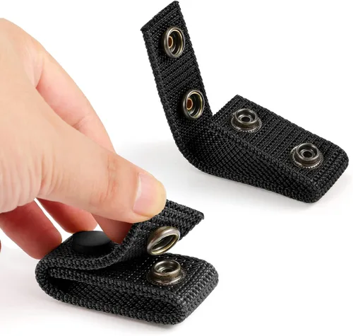 Vista 2 de FRTKK Cinturón de servicio con broches dobles para cinturón de 2¼ pulgadas de ancho, cinturón táctico de seguridad, accesorios de equipo militar