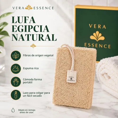 Vista 3 de Esponja natural de lufa, esponja egipcia para el cuerpo, esponja de baño y exfoliante corporal, 4