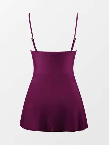 Vista 6 de CUPSHE Traje de baño de una pieza para mujer con cuello redondo y tirantes ajustables con nudo frontal