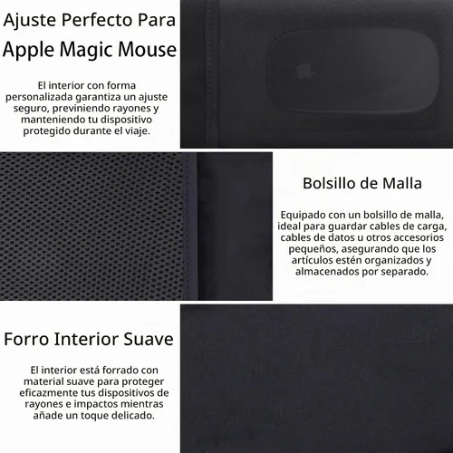 Vista 4 de Funda rígida de reemplazo co2CREA para teclado Apple Magic con Touch ID y teclado numérico + ratón Apple Magic (Funda negra)