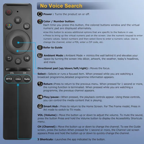 Vista 9 de Paquete de 2 controles remotos de repuesto para Samsung Smart TV, sin