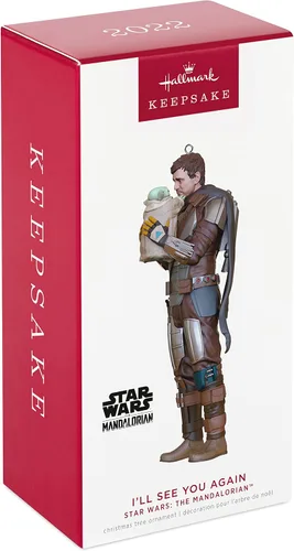 Vista 3 de Hallmark Keepsake Adorno de Navidad 2022, Star Wars: The Mandalorian te veré de nuevo