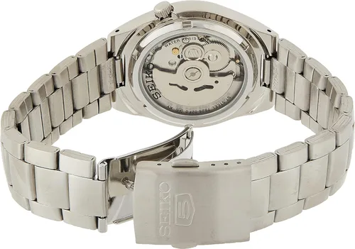 Vista 3 de SEIKO 5 Reloj automático de esfera plateada para hombre SNK601K1, Azul, Moderno