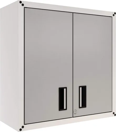 Vista 8 de para el hogar, gabinete de pared de acero listo para armar con dos puertas (negro)