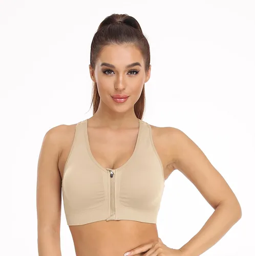 Vista 5 de Brasier deportivo con cierre frontal para mujer, para posoperatorio, sin aro, para deporte o yoga