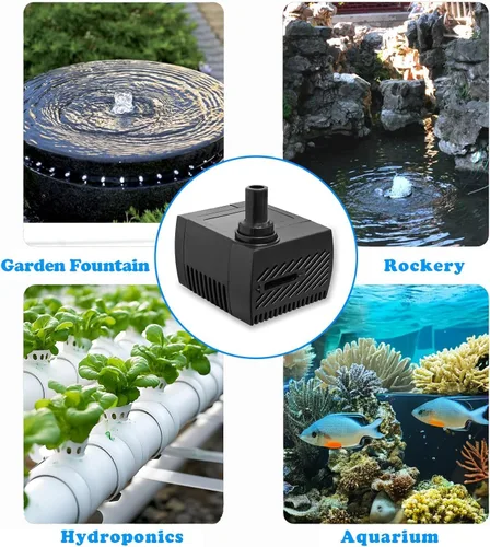 Vista 6 de Mini bomba de agua sumergible de 4 W, 40 GPH, bomba de fuente pequeña para estanque, acuario, pecera, fuente de mesa, fuente para mascotas, fuente