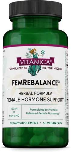 Vista 8 de Vitanica FemRebalance, apoyo para el equilibrio hormonal, vegano, 60