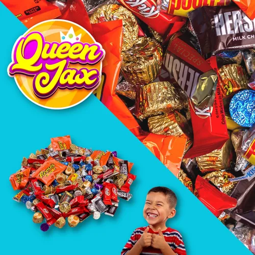 Vista 4 de Paquete variado de dulces de chocolate, 2 libras, caramelos oscuros y de leche y mucho más. Caramelos a granel de Navidad, envueltos individualmente