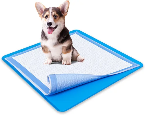 Vista 15 de Skywin TidyFriend - Soporte para orina de perro apto para viajes de hasta 24 x 24 pulgadas, alfombrilla de silicona flexible enrollable con borde